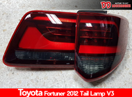 ไฟท้าย ไฟท้ายแต่ง Fortuner 2012 2013 2014  ลาย Lexus V3  สี ดำแดง