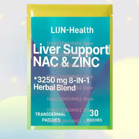30 Patches Liver Support & NAC, Zinc Transdermal Patches with Milk Thistle, Dandelion Root, Chicory