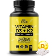 HerbaMe Vitamin D35,000IU+K2 Magnesium Diglycinate Formula|Completely D3 Activates and Calcium Absor