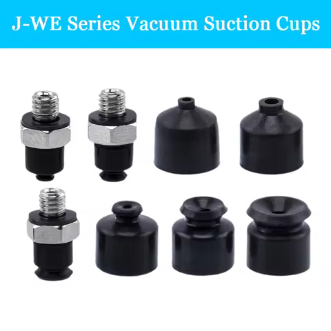5 Pieces/Pack Mechanical Vacuum Suction Cup, Black Nitrile Rubber Material, with Connector J-Wep01/W