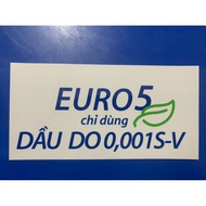 Fuel sticker EURO 5 - DO 0,001SV, RON95-V outer cover, fuel tank inner cover