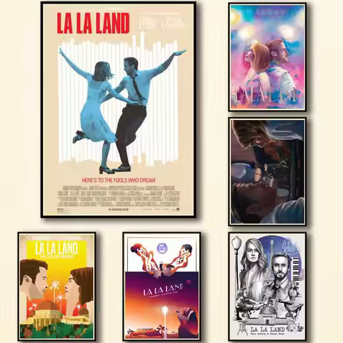 32 Designs Movie Lalaland Whitepaper Poster Artwork Fancy Wall Sticker for Coffee House Bar A3