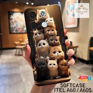HP ITEL A60S Case - Rajacase - ITEL A60 Casing A60S/ - Cats case Motif - Mobile phone protector - IT
