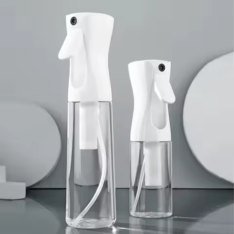 Continuous Fine Mist Spray Bottle High Pressure Hair Water Sprayer Salon Grade Empty Container for H