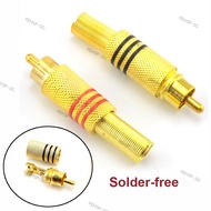 Gold Plated RCA Connector Plug Audio Male Connector Solder-free RCA Male to cabling  F4SG