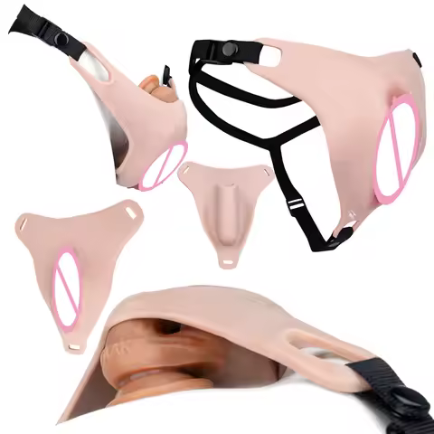 FAAK Male To Female Strapon Realistic Vaginal Clitoris Pads Mens Hidden Drag Queen Gaff Thongs for T
