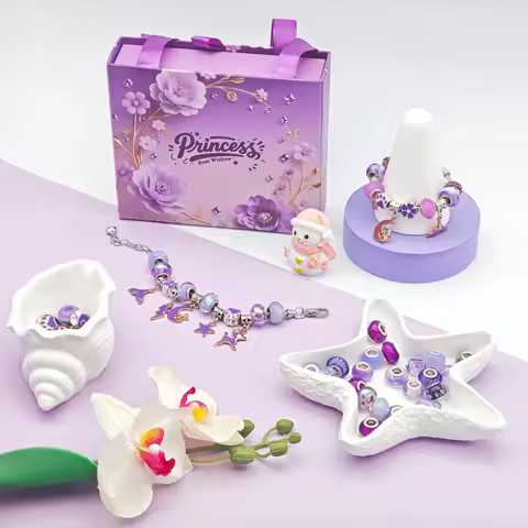 New 67 Piece Purple Jewelry Making Kit, Handmade Pendant Beading Kit, Perfect for Christmas and 2026