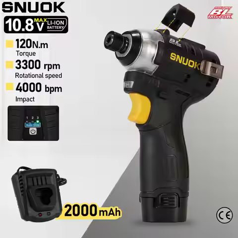 SNUOK 1/4'' Brushless Impact Driver 120N.m 10.8V Impact Wrench M14 Household Car Repair Electric Dri