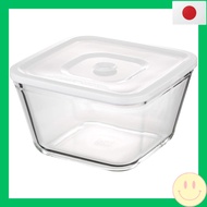 【Direct From Japan】iwaki Heat Resistant Glass Airtight Container White Deep LL Width 19.0 x Depth 19