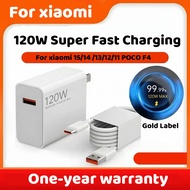 For Xiaomi 120W Super Fast Charger Turbo Power Adapter EU US Plug For Xiaomi 15 14 13 12 Ultra POCO 