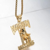 สร้อยคอจี้ Collier DeathRow Chain Prisoner สแตนเลส 316L ใหม่ จี้คอ Rap RECORDS สร้อยคอผู้ชาย เครื่อง