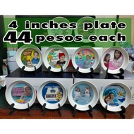 Plate 4inches/6inches with print{3inches image size} LAYOUT FIRST BEFORE ORDERING