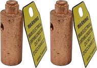 Copper Ground Rod Clamp with Electrical Tag, Loose-proof Ground Connector Lock by Hammer for Groundi