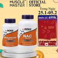 Combo Thải Độc Trắng Sáng Da NOW GLUTATHIONE + NAC USA