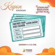 CETAK KUPON UNDIAN UKURAN 9 X 5.5 CUSTOM FREE DESIGN