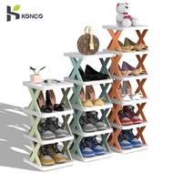 Konco Stackable shoe rack 4 tiers Shose Storage Box Folding Shoe Organiser space saver