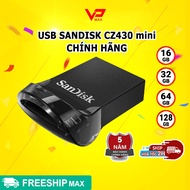 USB 16GB 32GB 64GB 128GB Sandisk Ultra Fit CZ430 chuẩn 3.1 mini siêu nhỏ siêu tốc độ 170Mb/s - VPMAX