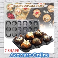 Muffin Tray Cupcake Baking Tray 6 Slot Cupcake Mould Non-Stick Cupcake Tray Cookie Mold Carbon Steel