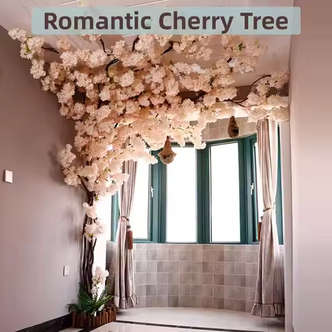 Artificial Cherry Blossom Tree Decor Cherry Blossom Vines Champagne Japanese Cherry Blossom Decor fo