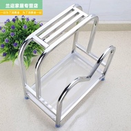 [in stock] Stainless Steel Kitchen Knife Holder Storage Rack Cutting Board Holder Countertop Choppin