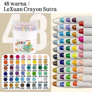 (Free Brush) LeXuan Crayon Silk Twist Washable Silky Crayon 48 Colors Colorful Bucket Crayon Colorin