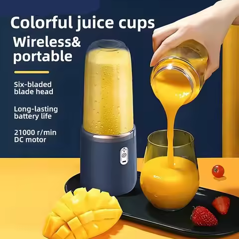 Portable Blender Bottle Electric 6 Blades Multifunction Juice Blender Fresh Juice Smoothie Blender I