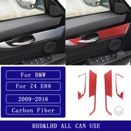 Fashion New!→ For BMW Z4 E89 2009-2016 Carbon Fiber Door Handle Window Lifting Horn Panel Cover Car 