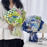 Bunga Patung Stitch & Alien Toy Story - Hadiah Birthday, Graduation, Valentine Kreatif untuk Girlfri