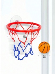 1入組奧運禮物 迷你籃球框套裝(無需鑽孔)，包括鋁合金板、鋼圈、訓練用皮籃及彈性球，一種有趣的運動玩具