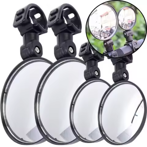 Bicycle Rearview Mirror 360° Rotation Wide-Angle Convex Mirror E-Bike Side Mirrors with Adjustable E