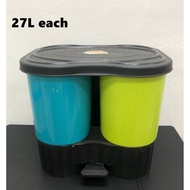 AppleLady Twin Pedal Dustbin (27L each) Tong Sampah Pijak Garbage Bin Rubbish Bin Tong sampah Plasti