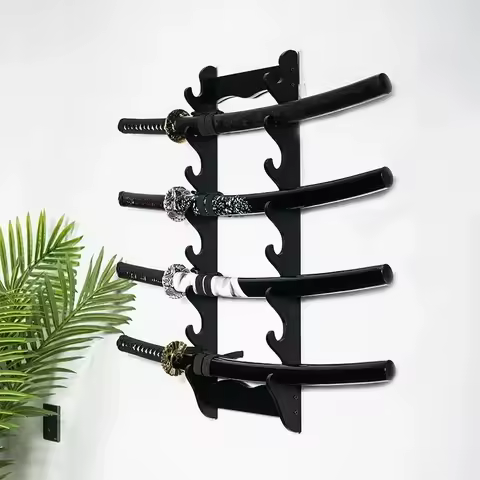 Wall Metal Katana Support Holder Sword Storage Rack Samurai Sabre Display Stand Real Sized Japanese 