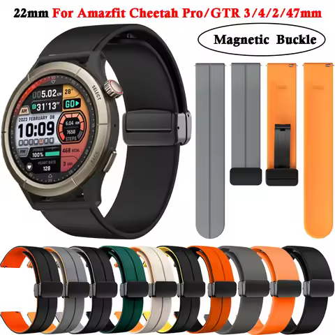 22mm Silicone Magnetic Buckle Strap For Amazfit Cheetah Pro Wrist Band Bracelet For Amazfit Cheetah(
