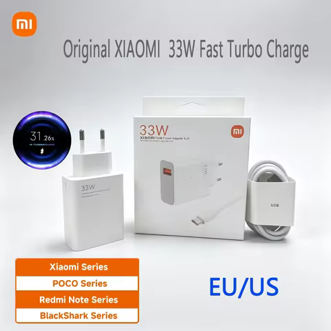 Original XIAOMI 33W Fast Turbo Charge Cable Usb C Travel Adapter Mi 11 10t Pro 10 11s Poco M7 X7 X5 