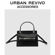 URBAN REVIVO ใหม่ อุปกรณ์เสริมสำหรับสุภาพสตรี niche design messenger bag AW04BG2N2000 Black