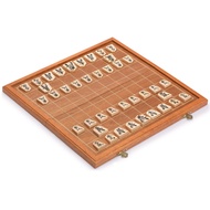 Yellow Mountain Imports Folding Wooden Shogi Japanese Chess Game Set with Traditional Koma Playing P
