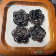 Natural Garnet Rose Flower Carved Charms DIY for Bracelets
