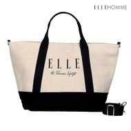 ELLE HOMME  BAG  กระเป๋าช้อปปิ้ง ผ้าแคนวาส   เสริมสายสายสะพายข้างใบใหญ่ H8H004