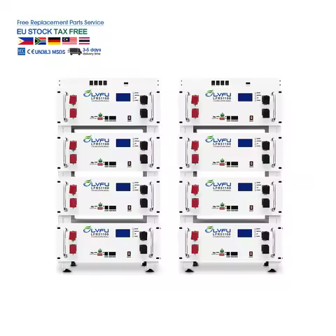 LVFU 12v 48 Volt 50ah Lifepo4 Battery 400ah 200ah 5KW 10KW Solar System 51.2v 200ah Lifepo4 Battery 