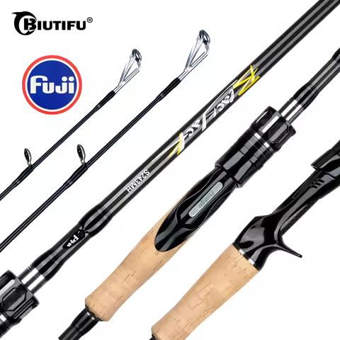 BIUTIFU Spinning Casting Fuji Fishing Rod 1.8/2.1/2.4/2.7/3.0/3.3m T800Carbon 2Tips ML/M/MH/H Lure 5