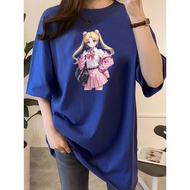 2Y826 1XL-5XL Tshirt Women Clothes T shirt Plus Size Crop Top men and women Plus-size Ladies Leisure