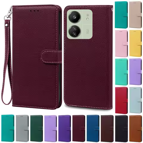 For Xiaomi Redmi 13C 4G Case Leather Wallet Flip Case For Redmi 13C Cover Coque Fundas For Redmi 13C