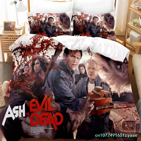 2023 Ash VS Evil Dead Bedding Set Single Twin Full Queen King Size Bed Set Aldult Kid Bedroom Duvetc