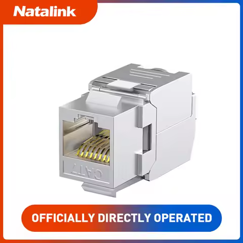 Natalink Cat6a Cat7 Keystone Jack STP RJ45 Tool-Less Zinc Alloy Module Shielded Ethernet Coupler Ada