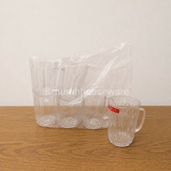 Pack of 6 pcs 400 acrylic stem glasses ML PIKKO, beer glass with handle