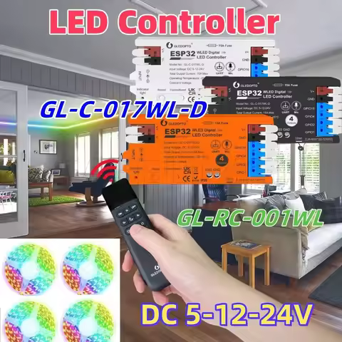 ESP32 GLEDOPTO GL-C-017WL-D LED Controller For WS2811 WS2812 SK6812 TM1814 WS2813 WS2815 Strip Light