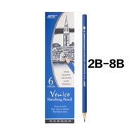 Astar sketching pencil set (2B-8B)Venice sketching pencil 2B,3B,4B,5B,6B,8B(6pcs)