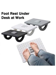 1個符合人體工學的桌下腳墊,搖擺腳踏帶按摩滾輪,適用於辦公室和家庭
