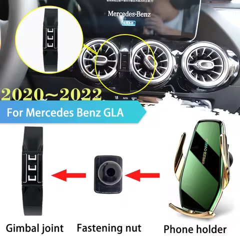 30W Car Phone Holder for Mercedes Benz GLA H247 EQA 200d 250e 45 2020 2021 2022 Clip Support Wireles