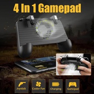 Mobile Game Controller for PUBG 4-in-1 Upgrade Version Gamepad Aim Trigger Phone Cooling Pad for Android &amp; IOS Fortnite